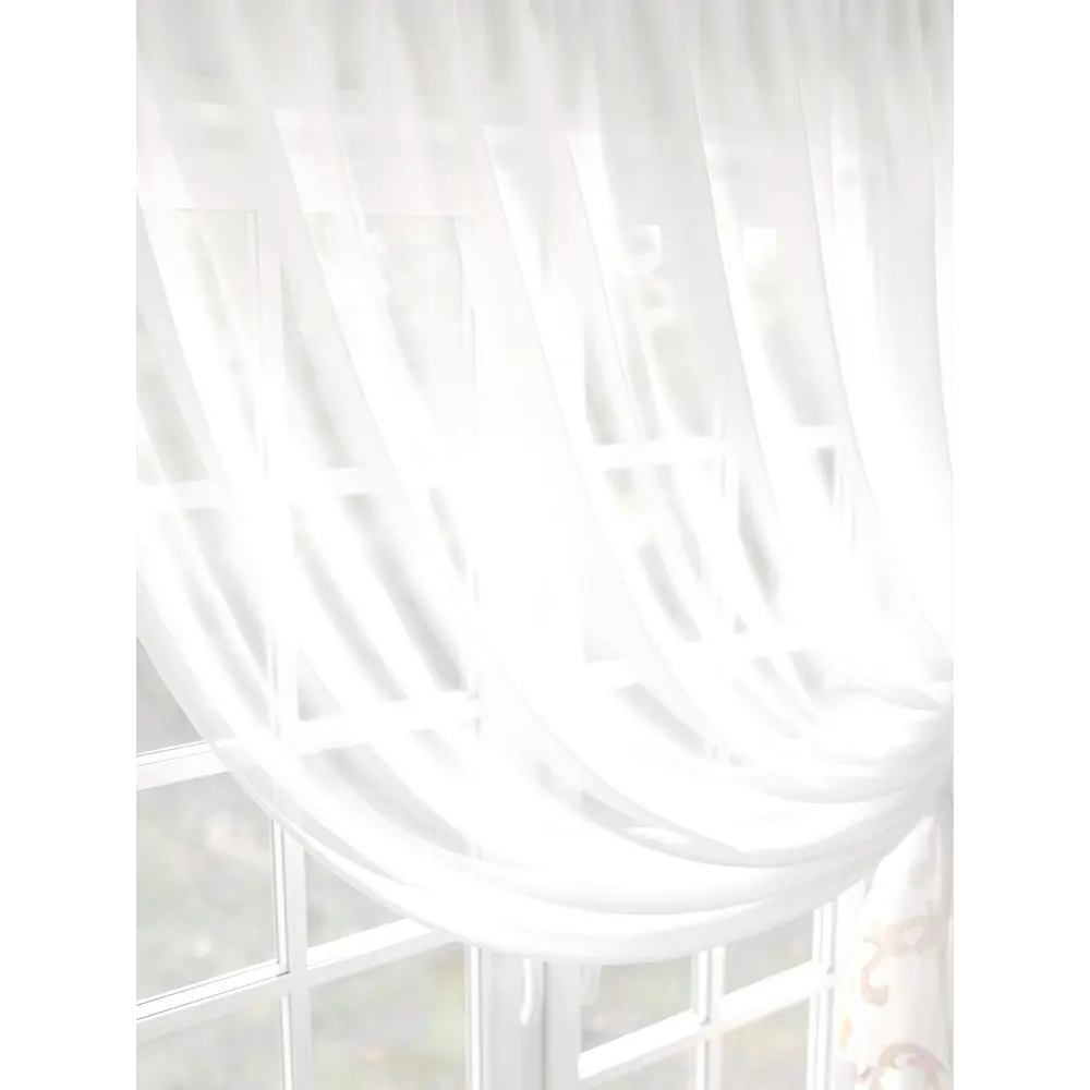 Фото 3 Тюль на шторной ленте Comfy Way Ринарио 300x150 см цвет белый Фото 3 Тюль на шторной ленте Comfy Way Ринарио 300x150 см цвет белый