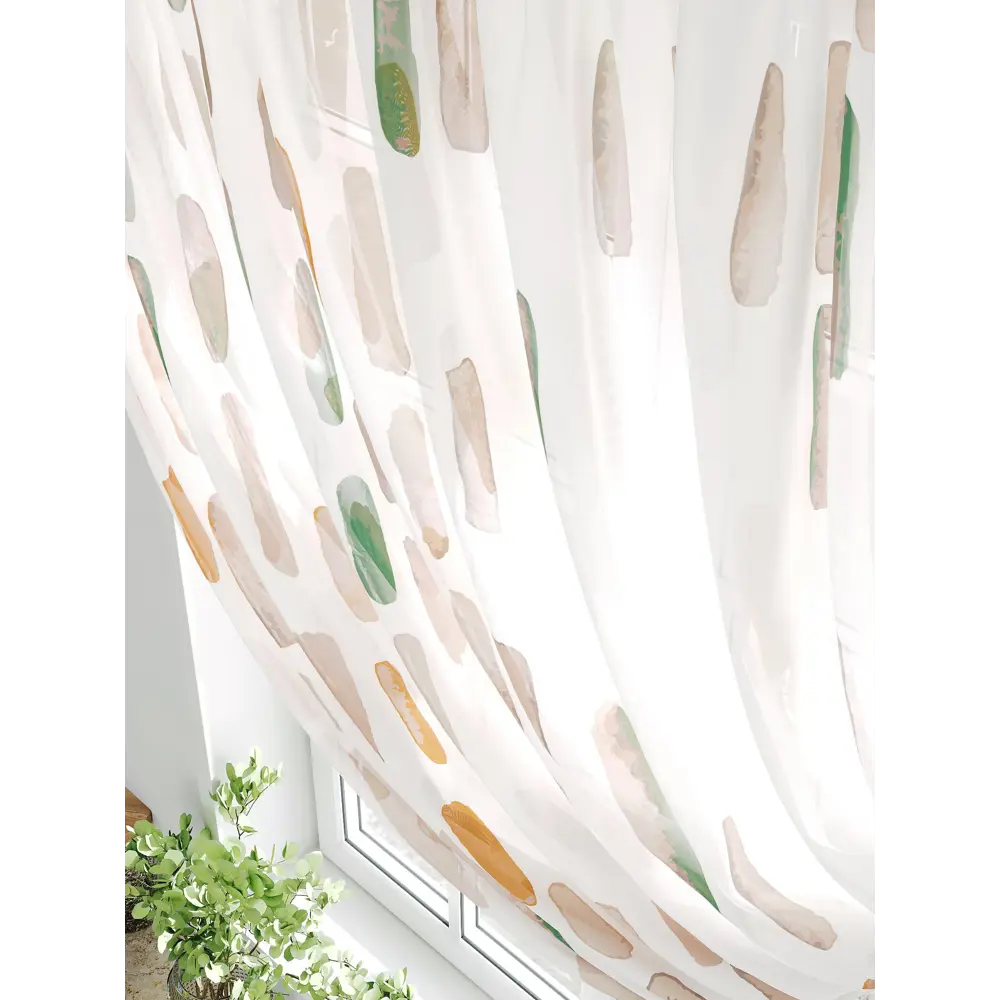 Фото 2 Тюль на шторной ленте Comfy Way Крутион 300x150 см цвет бежевый Фото 2 Тюль на шторной ленте Comfy Way Крутион 300x150 см цвет бежевый