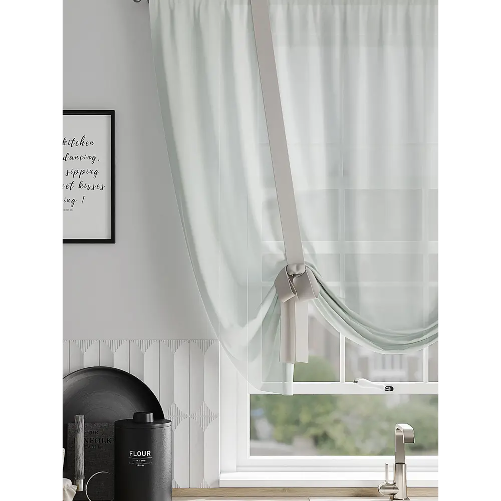 Фото 2 Тюль на шторной ленте Comfy Way Мишейли 150x150 см цвет белый Фото 2 Тюль на шторной ленте Comfy Way Мишейли 150x150 см цвет белый