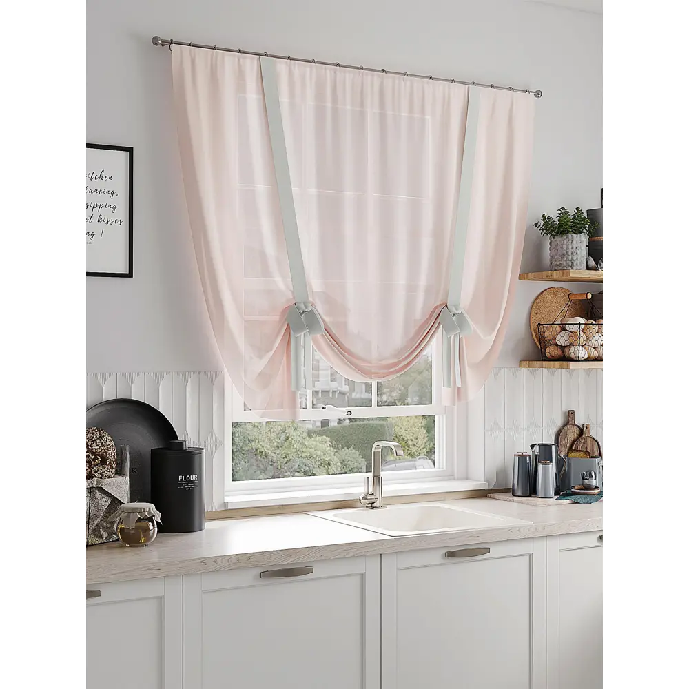 Фото 4 Тюль на шторной ленте Comfy Way Виоста 150x150 см цвет бежевый Фото 4 Тюль на шторной ленте Comfy Way Виоста 150x150 см цвет бежевый
