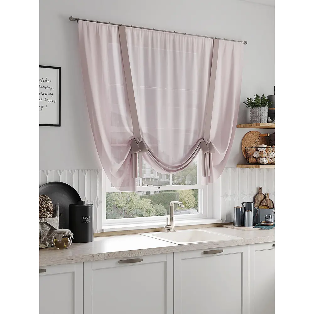 Фото 4 Тюль на шторной ленте Comfy Way Ралина 150x150 см цвет бежевый
