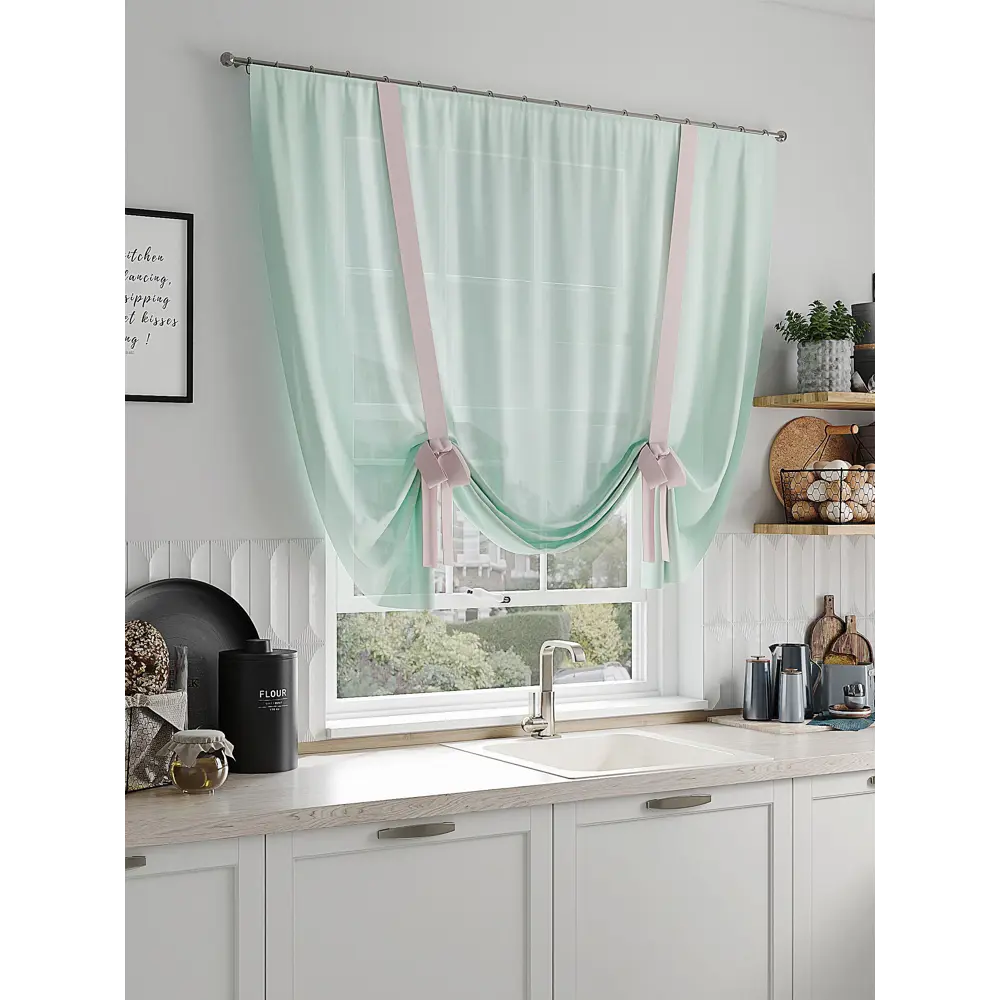 Фото 3 Тюль на шторной ленте Comfy Way Донгиль 150x150 см цвет бежевый