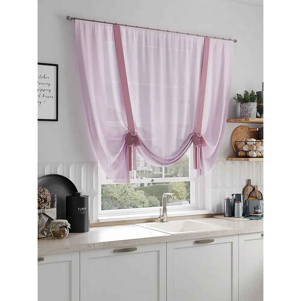 Фото 4 Тюль на шторной ленте Comfy Way Алиора 150x150 см цвет розовый Фото 4 Тюль на шторной ленте Comfy Way Алиора 150x150 см цвет розовый