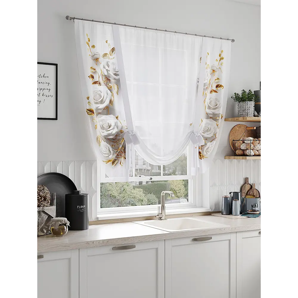 Фото 3 Тюль на шторной ленте Comfy Way Идироу 150x150 см цвет белый Фото 3 Тюль на шторной ленте Comfy Way Идироу 150x150 см цвет белый
