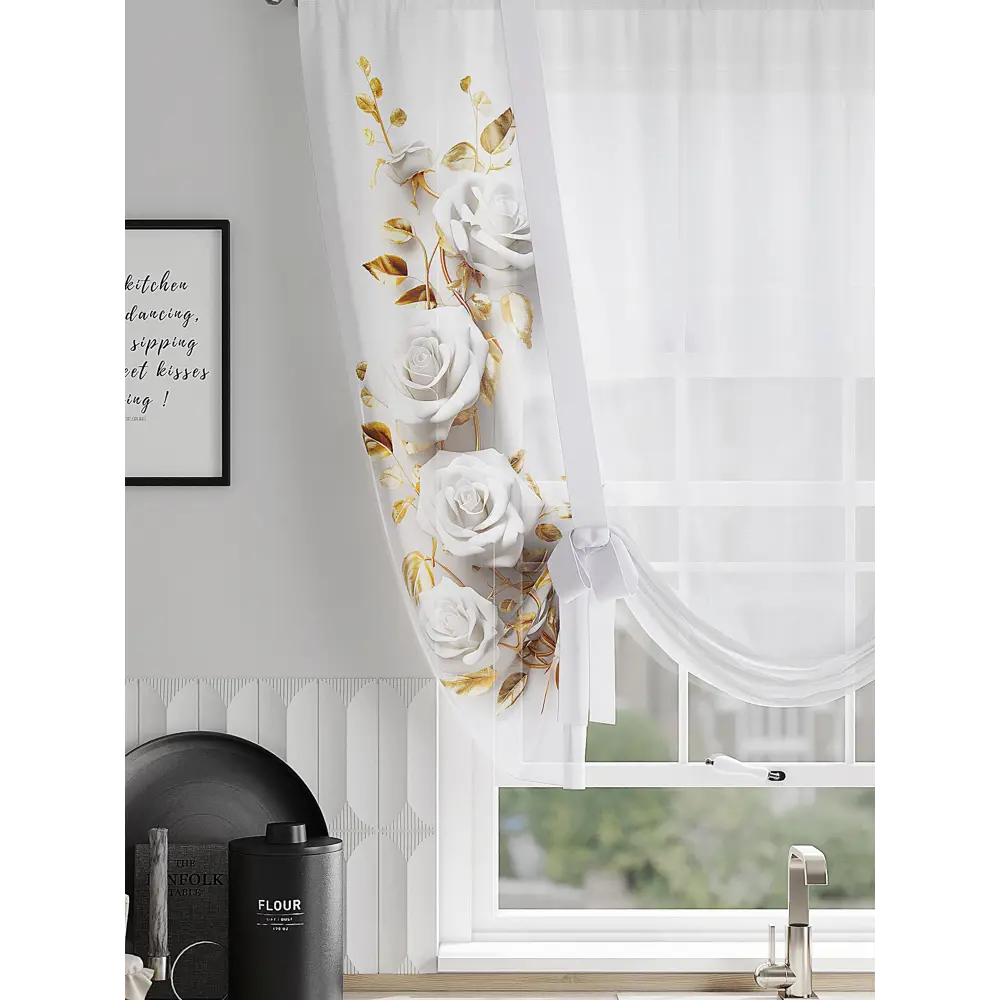 Фото 2 Тюль на шторной ленте Comfy Way Идироу 150x150 см цвет белый Фото 2 Тюль на шторной ленте Comfy Way Идироу 150x150 см цвет белый