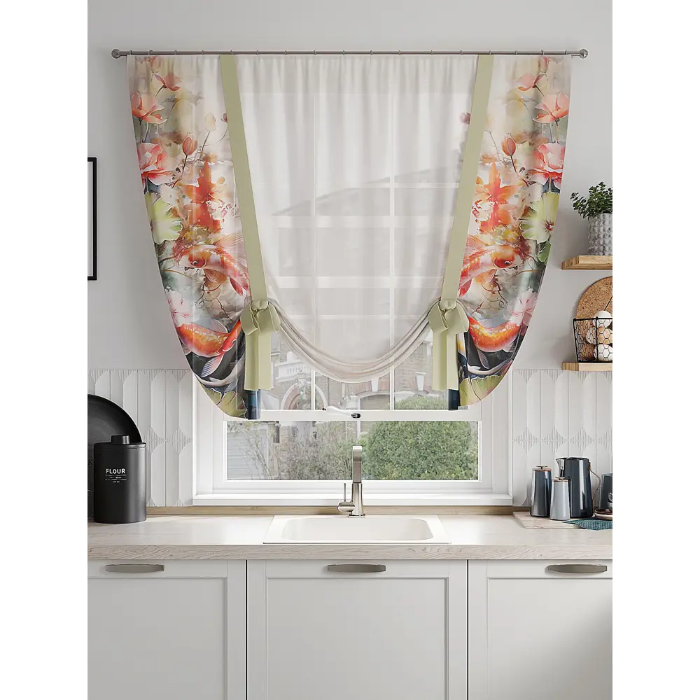 Фото 2 Тюль на шторной ленте Comfy Way Клаписа 150x150 см цвет бежевый Фото 2 Тюль на шторной ленте Comfy Way Клаписа 150x150 см цвет бежевый