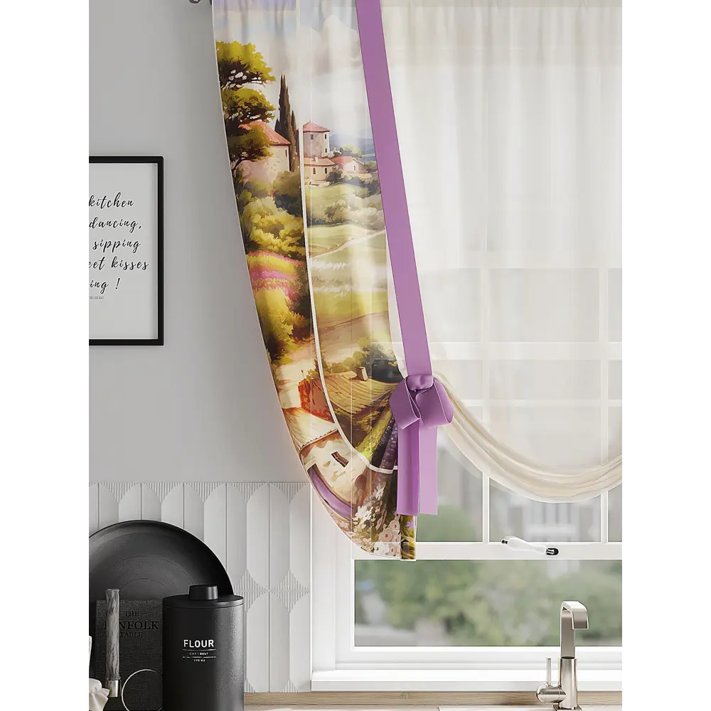 Фото 2 Тюль на шторной ленте Comfy Way Жалирс 150x150 см цвет бежевый