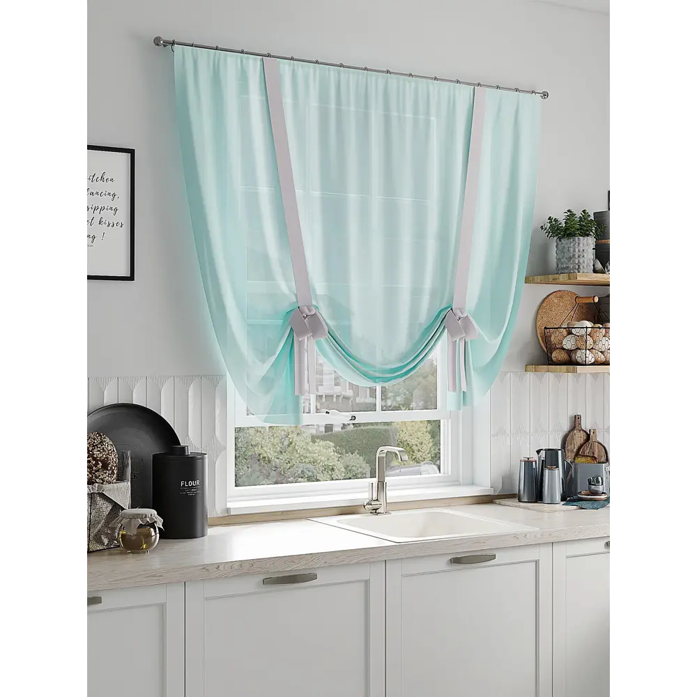 Фото 2 Тюль на шторной ленте Comfy Way Нароса 150x150 см цвет бежевый Фото 2 Тюль на шторной ленте Comfy Way Нароса 150x150 см цвет бежевый