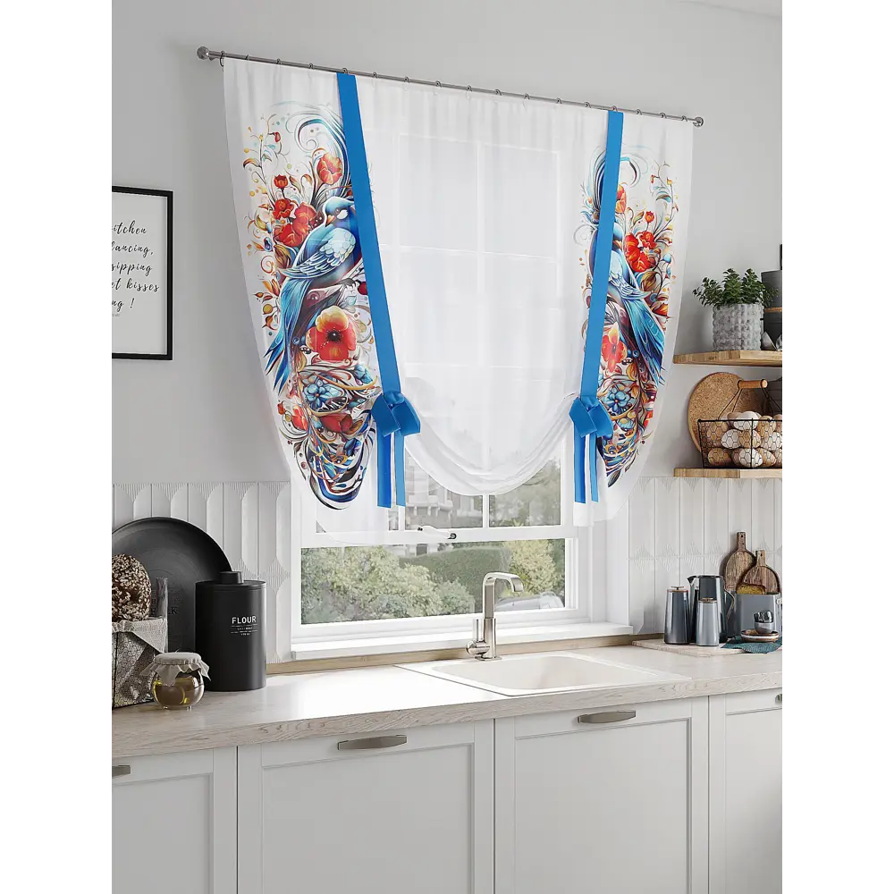 Фото 4 Тюль на шторной ленте Comfy Way Дафио 150x150 см цвет белый