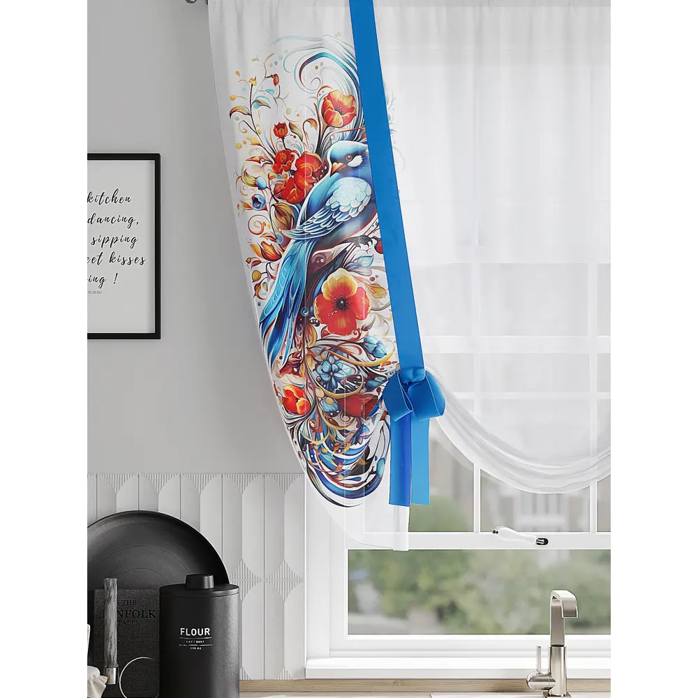 Фото 2 Тюль на шторной ленте Comfy Way Дафио 150x150 см цвет белый