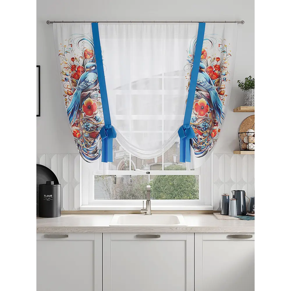 Фото 3 Тюль на шторной ленте Comfy Way Дафио 150x150 см цвет белый