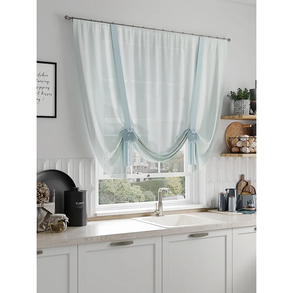 Фото 3 Тюль на шторной ленте Comfy Way Шириона 150x150 см цвет синий Фото 3 Тюль на шторной ленте Comfy Way Шириона 150x150 см цвет синий