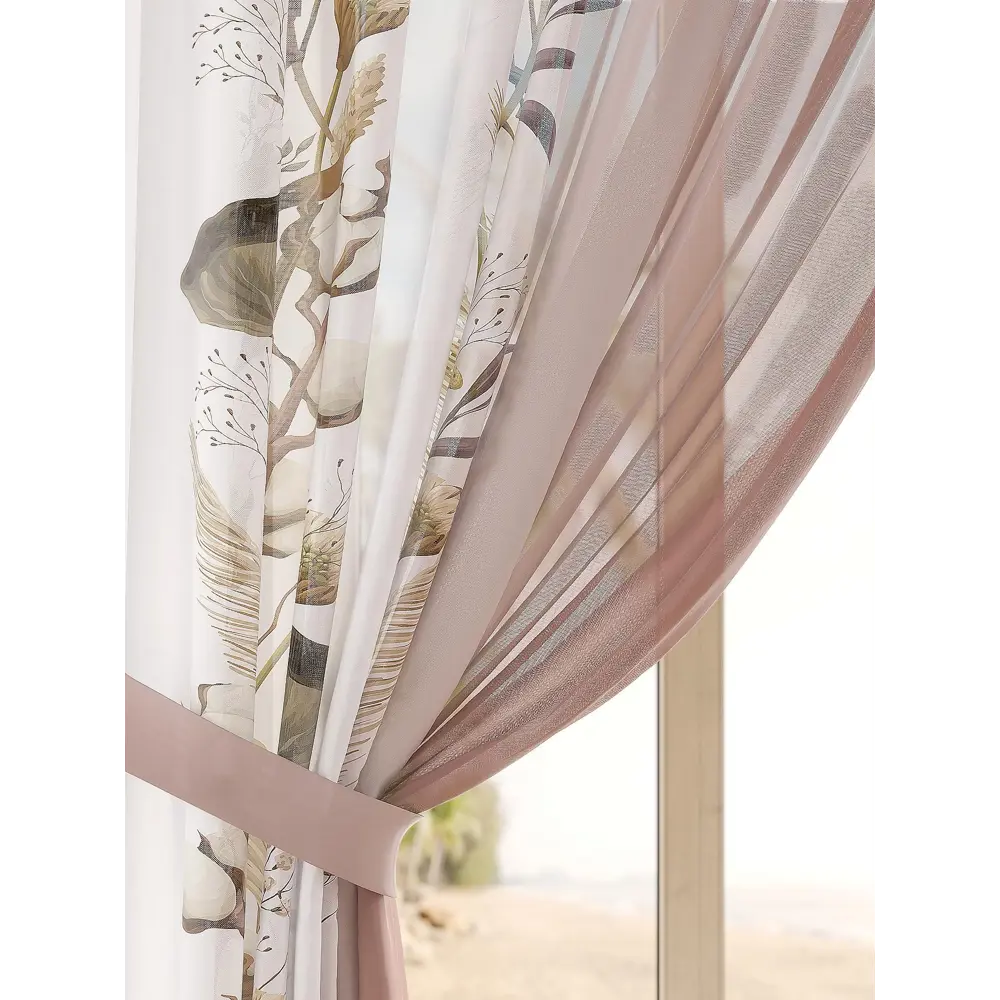 Фото 2 Комплект штор на шторной ленте Comfy Way Энтвиарс 150x250 см цвет белый Фото 2 Комплект штор на шторной ленте Comfy Way Энтвиарс 150x250 см цвет белый