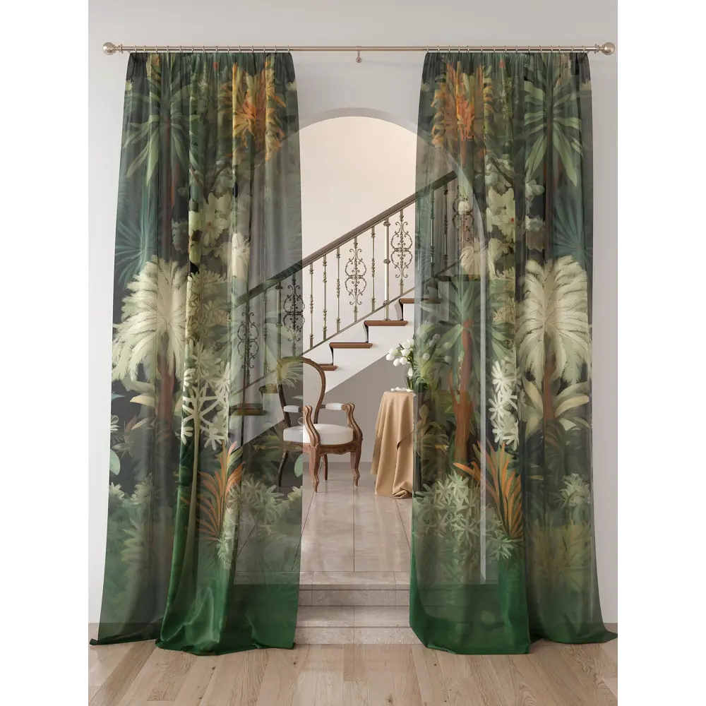 Фото 4 Комплект штор на шторной ленте Comfy Way Кленра 150x250 см цвет зеленый Фото 4 Комплект штор на шторной ленте Comfy Way Кленра 150x250 см цвет зеленый