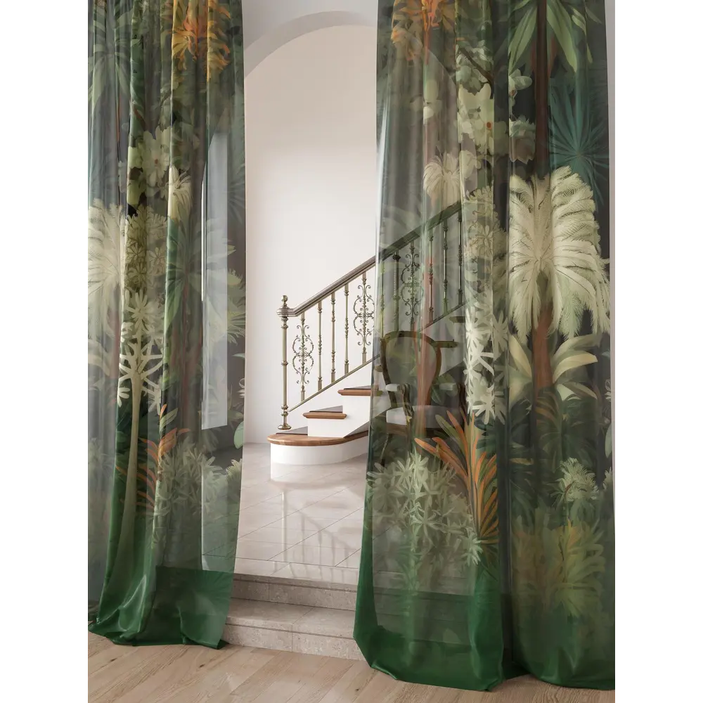 Фото 2 Комплект штор на шторной ленте Comfy Way Кленра 150x250 см цвет зеленый Фото 2 Комплект штор на шторной ленте Comfy Way Кленра 150x250 см цвет зеленый