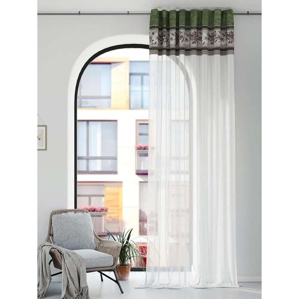 Фото 2 Штора на шторной ленте Comfy Way Флонтрис 150x250 см цвет белый Фото 2 Штора на шторной ленте Comfy Way Флонтрис 150x250 см цвет белый