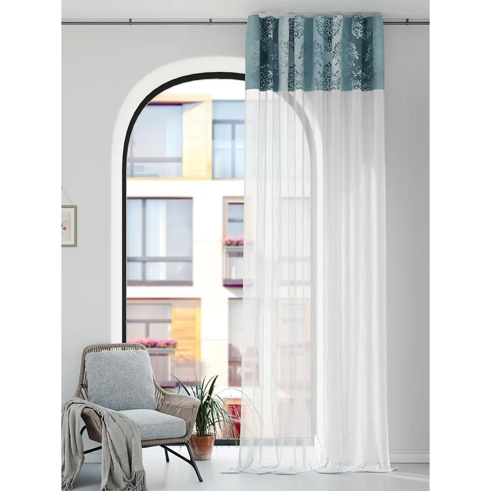 Фото 2 Штора на шторной ленте Comfy Way Румортон 150x250 см цвет белый Фото 2 Штора на шторной ленте Comfy Way Румортон 150x250 см цвет белый