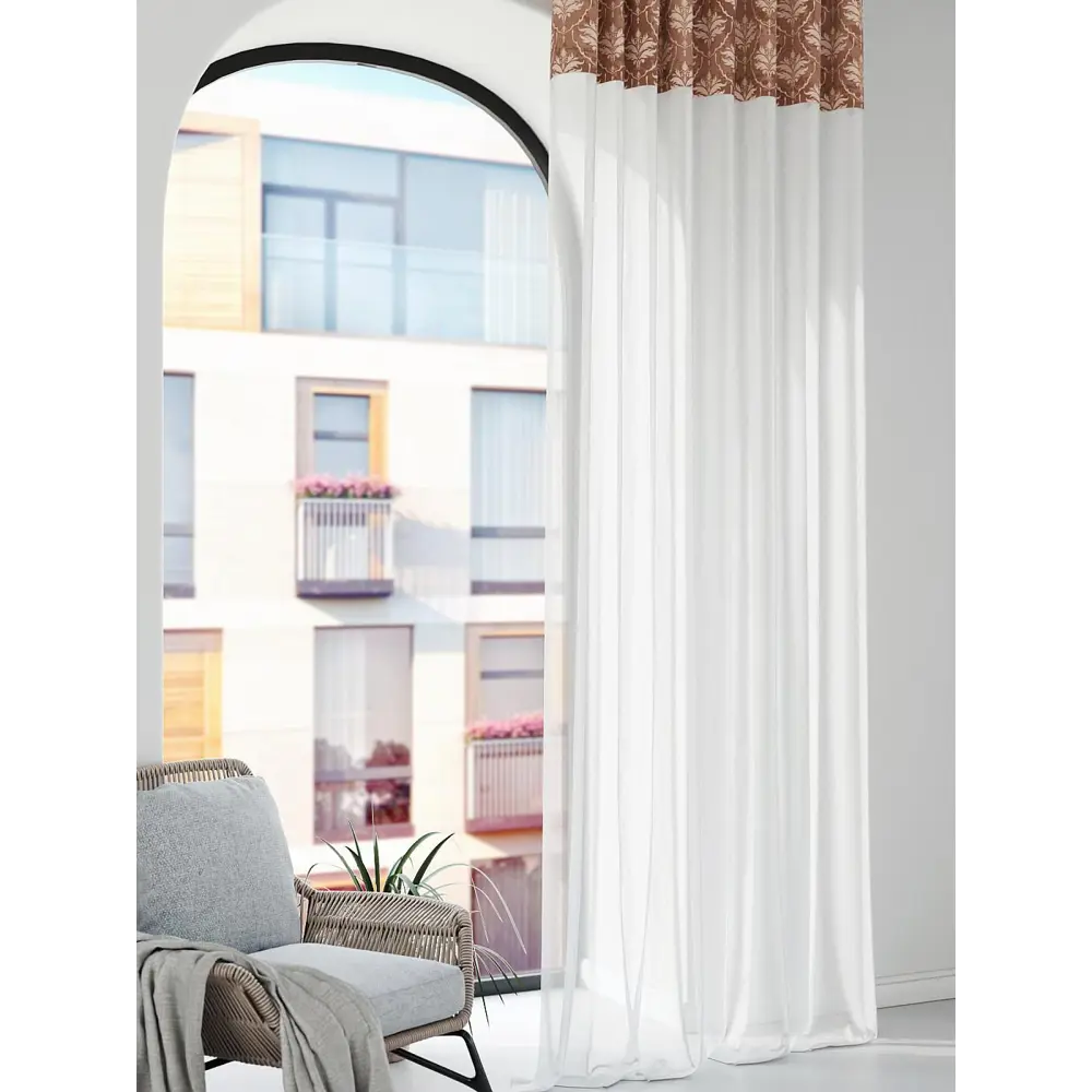 Фото 3 Штора на шторной ленте Comfy Way Лортинакс 150x250 см цвет белый