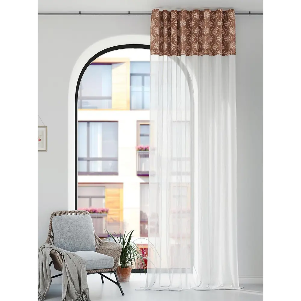 Фото 2 Штора на шторной ленте Comfy Way Лортинакс 150x250 см цвет белый