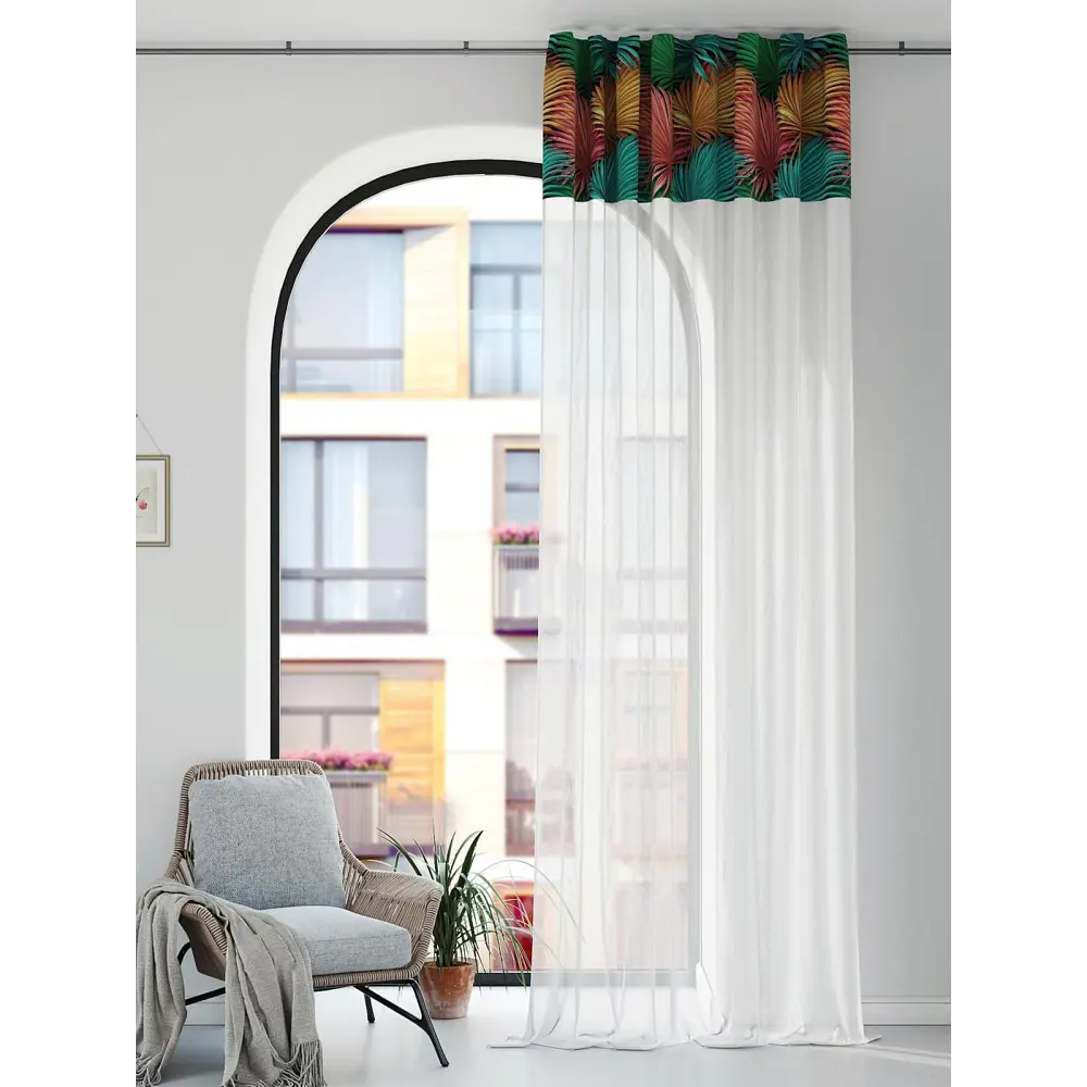 Фото 2 Штора на шторной ленте Comfy Way Фантриалс 150x250 см цвет белый Фото 2 Штора на шторной ленте Comfy Way Фантриалс 150x250 см цвет белый