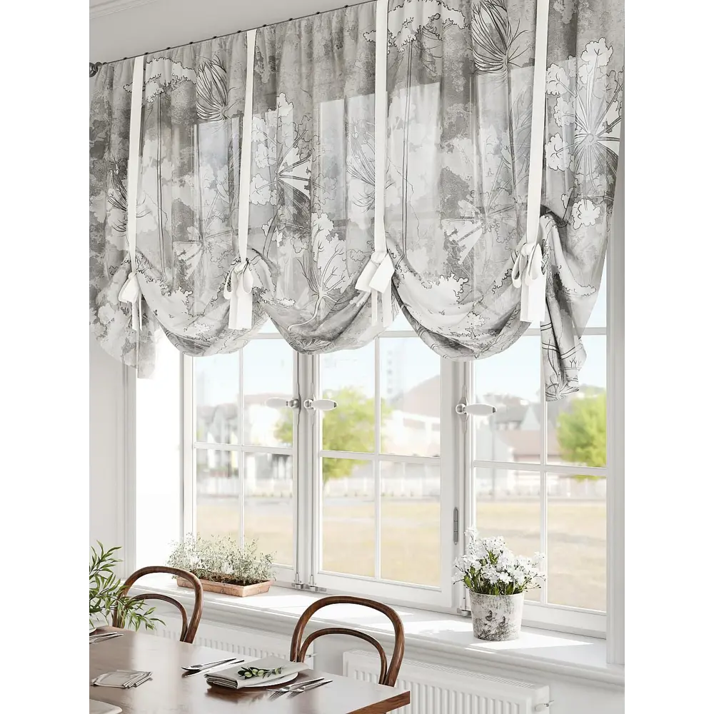 Фото 2 Тюль на шторной ленте Comfy Way Фларбир 300x155 см цвет серый Фото 2 Тюль на шторной ленте Comfy Way Фларбир 300x155 см цвет серый