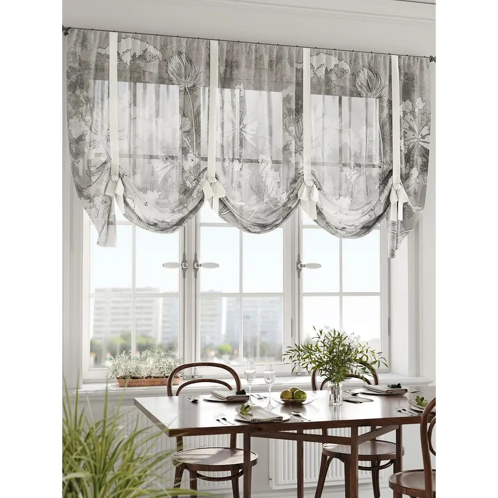 Фото Тюль на шторной ленте Comfy Way Фларбир 300x155 см цвет серый Фото Тюль на шторной ленте Comfy Way Фларбир 300x155 см цвет серый