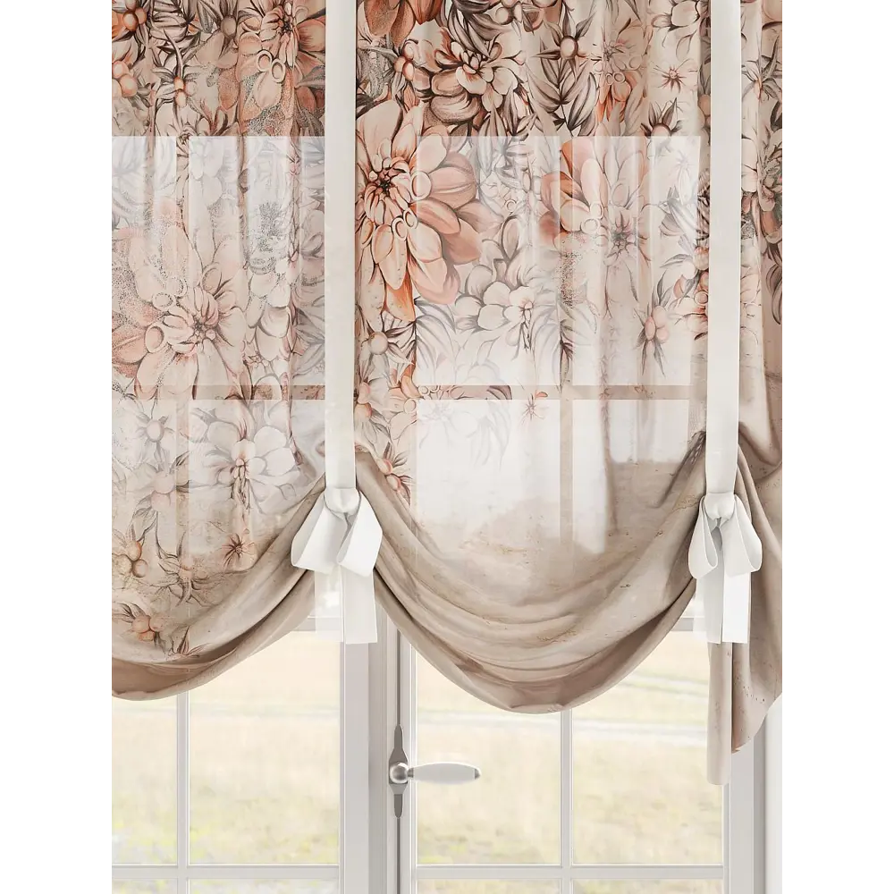 Фото 4 Тюль на шторной ленте Comfy Way Ренктиар 300x155 см цвет бежевый Фото 4 Тюль на шторной ленте Comfy Way Ренктиар 300x155 см цвет бежевый