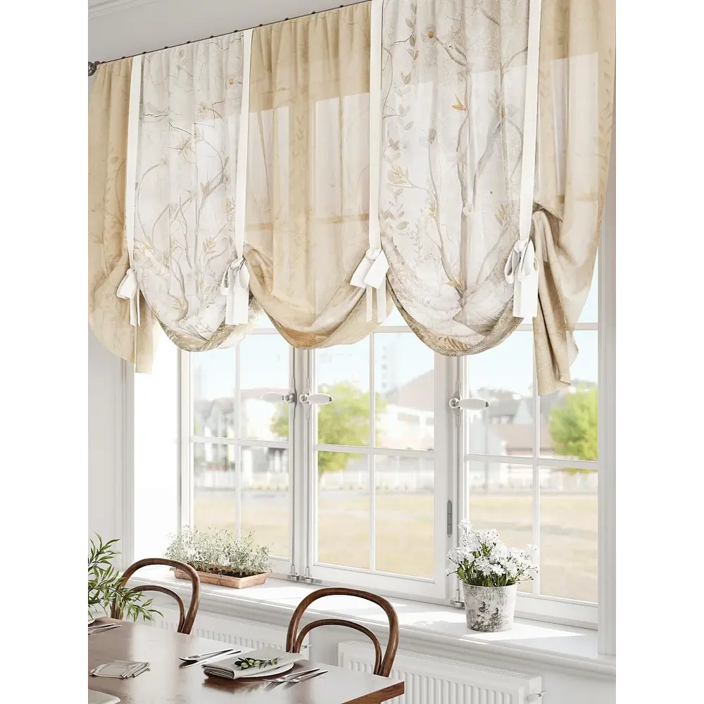 Фото 2 Тюль на шторной ленте Comfy Way Хенфилс 300x155 см цвет бежевый Фото 2 Тюль на шторной ленте Comfy Way Хенфилс 300x155 см цвет бежевый