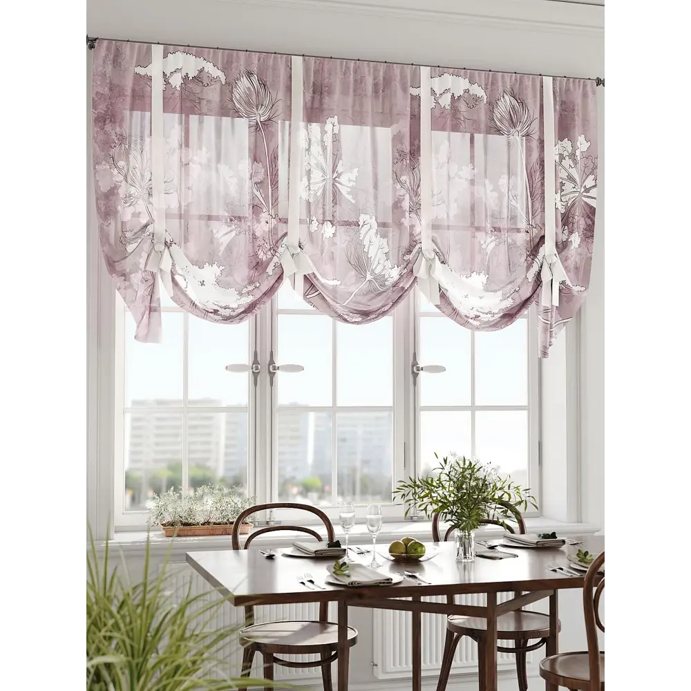 Фото Тюль на шторной ленте Comfy Way Риланбрис 300x155 см цвет розовый Фото Тюль на шторной ленте Comfy Way Риланбрис 300x155 см цвет розовый