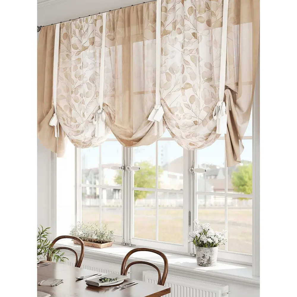 Фото 2 Тюль на шторной ленте Comfy Way Фанетриол 300x155 см цвет бежевый Фото 2 Тюль на шторной ленте Comfy Way Фанетриол 300x155 см цвет бежевый