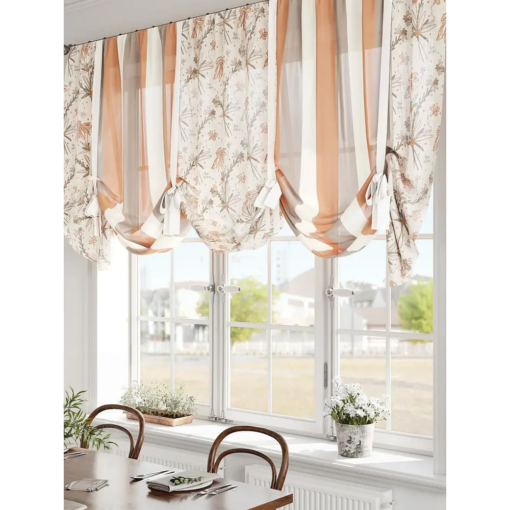 Фото 2 Тюль на шторной ленте Comfy Way Фенмиарт 300x155 см цвет бежевый