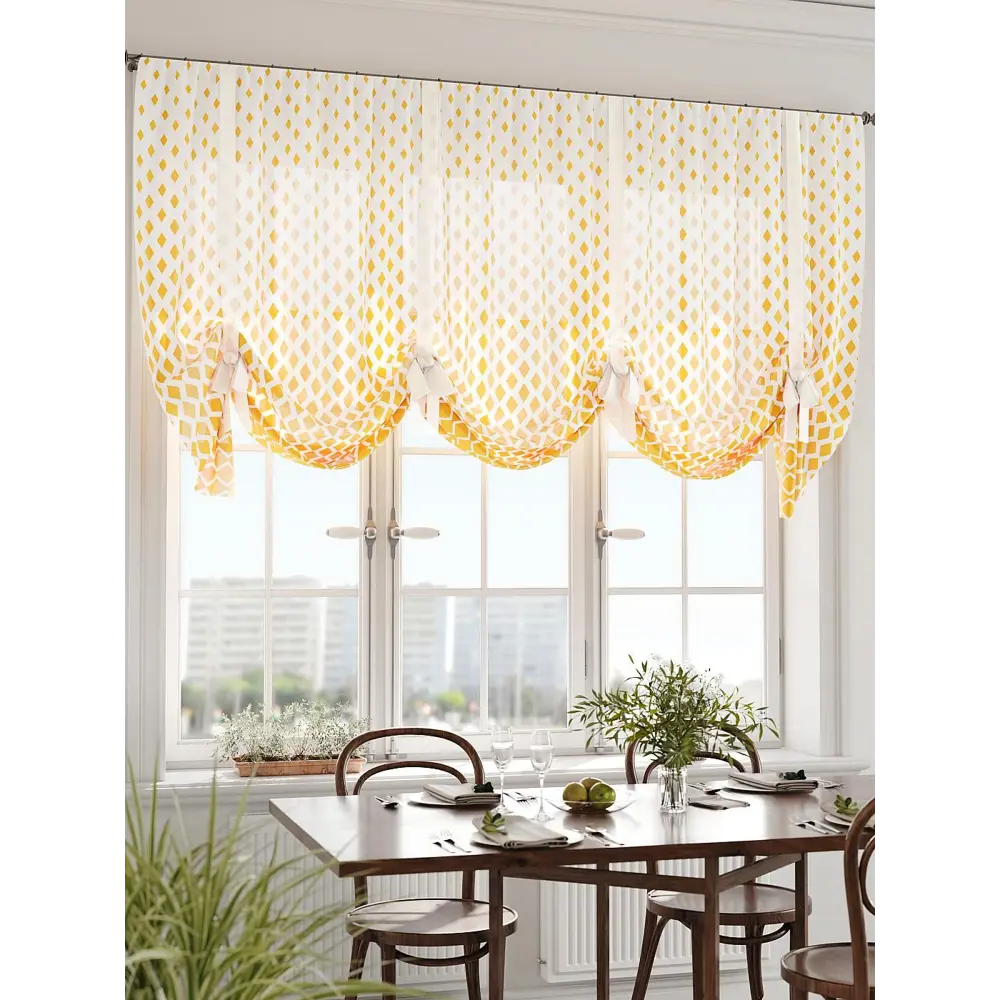Фото Тюль на шторной ленте Comfy Way Рианфис 300x155 см цвет оранжевый Фото Тюль на шторной ленте Comfy Way Рианфис 300x155 см цвет оранжевый