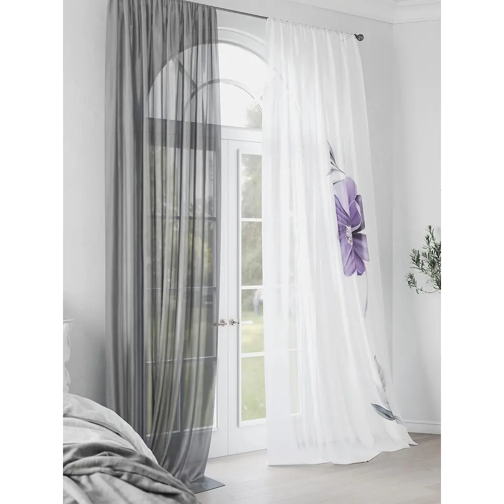 Фото 3 Комплект штор на шторной ленте Comfy Way Лиаманс 150x250 см цвет белый Фото 3 Комплект штор на шторной ленте Comfy Way Лиаманс 150x250 см цвет белый