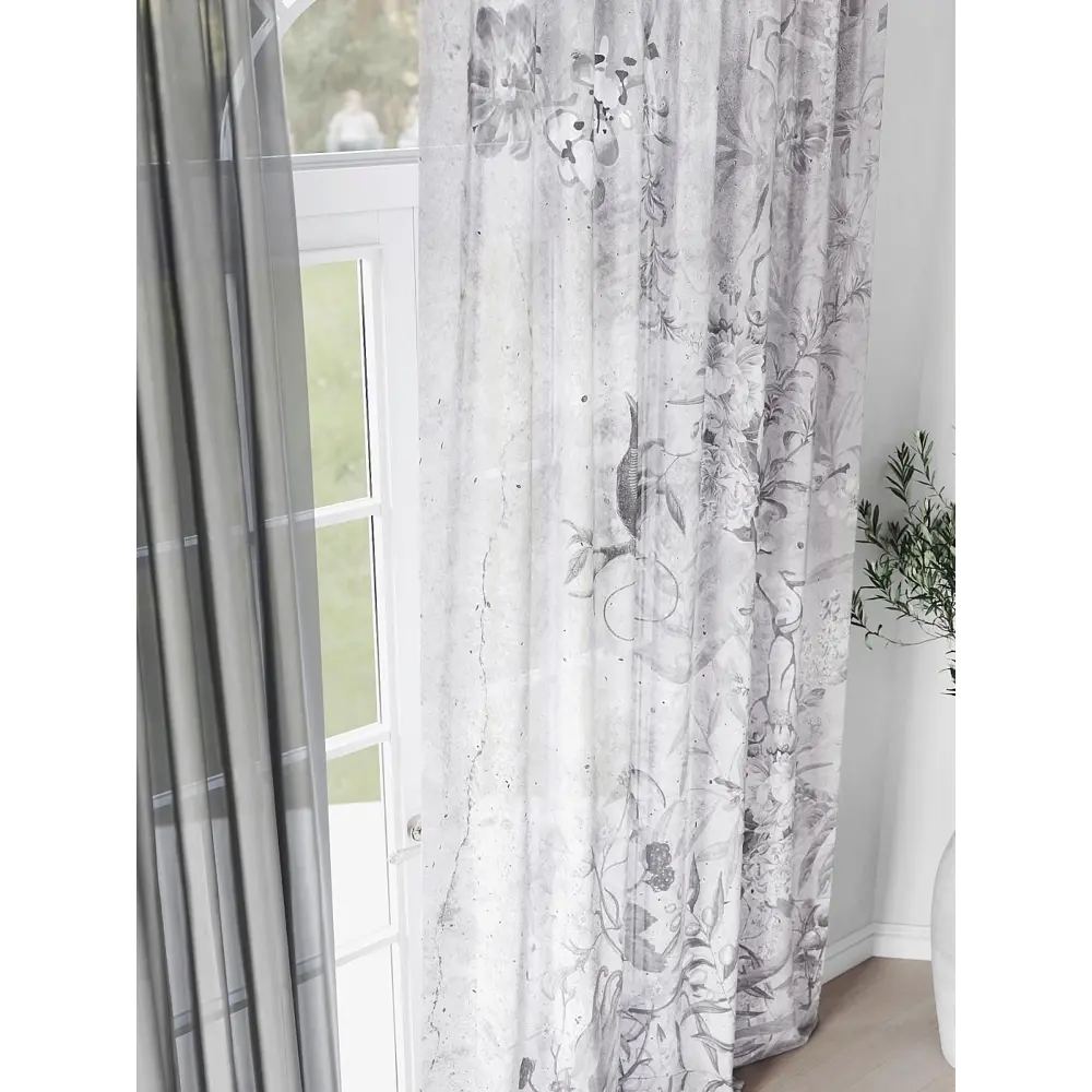 Фото 4 Комплект штор на шторной ленте Comfy Way Шолнерс 150x250 см цвет серый Фото 4 Комплект штор на шторной ленте Comfy Way Шолнерс 150x250 см цвет серый