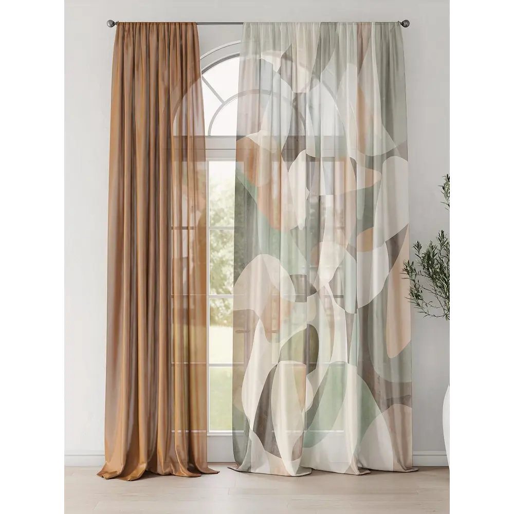 Фото 3 Комплект штор на шторной ленте Comfy Way Раневиор 150x250 см цвет серый Фото 3 Комплект штор на шторной ленте Comfy Way Раневиор 150x250 см цвет серый