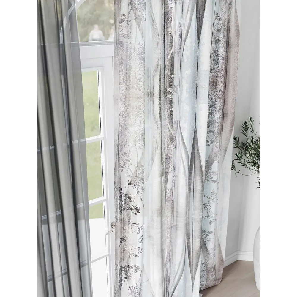 Фото 4 Комплект штор на шторной ленте Comfy Way Ферилиант 150x250 см цвет серый Фото 4 Комплект штор на шторной ленте Comfy Way Ферилиант 150x250 см цвет серый