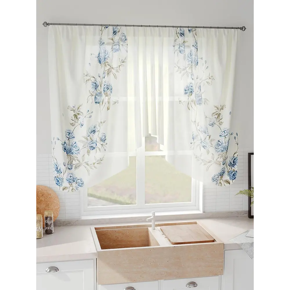 Фото 4 Тюль на шторной ленте Comfy Way Марефирс 300x130 см цвет белый Фото 4 Тюль на шторной ленте Comfy Way Марефирс 300x130 см цвет белый