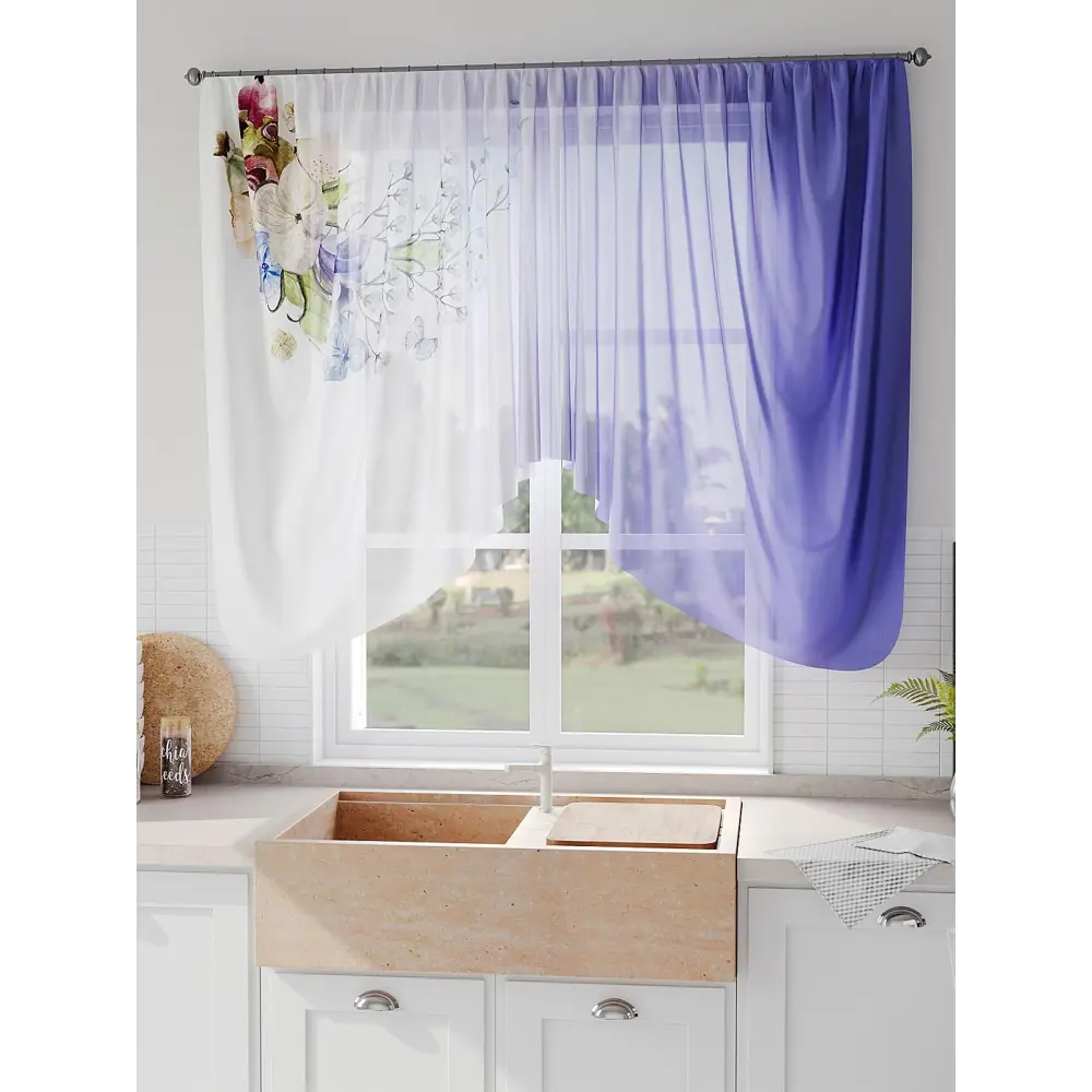 Фото 4 Тюль на шторной ленте Comfy Way Виритас 300x130 см цвет фиолетовый Фото 4 Тюль на шторной ленте Comfy Way Виритас 300x130 см цвет фиолетовый