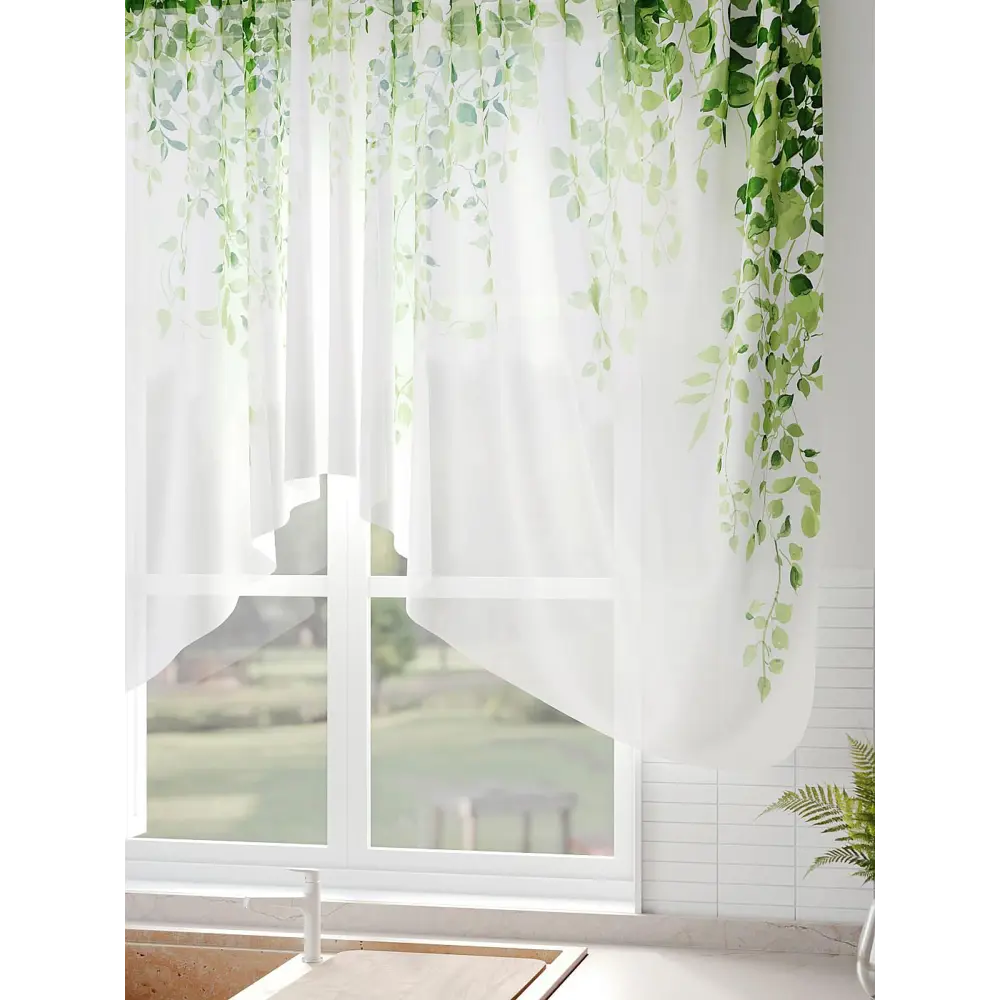 Фото 7 Тюль на шторной ленте Comfy Way Миротис 300x130 см цвет белый Фото 7 Тюль на шторной ленте Comfy Way Миротис 300x130 см цвет белый