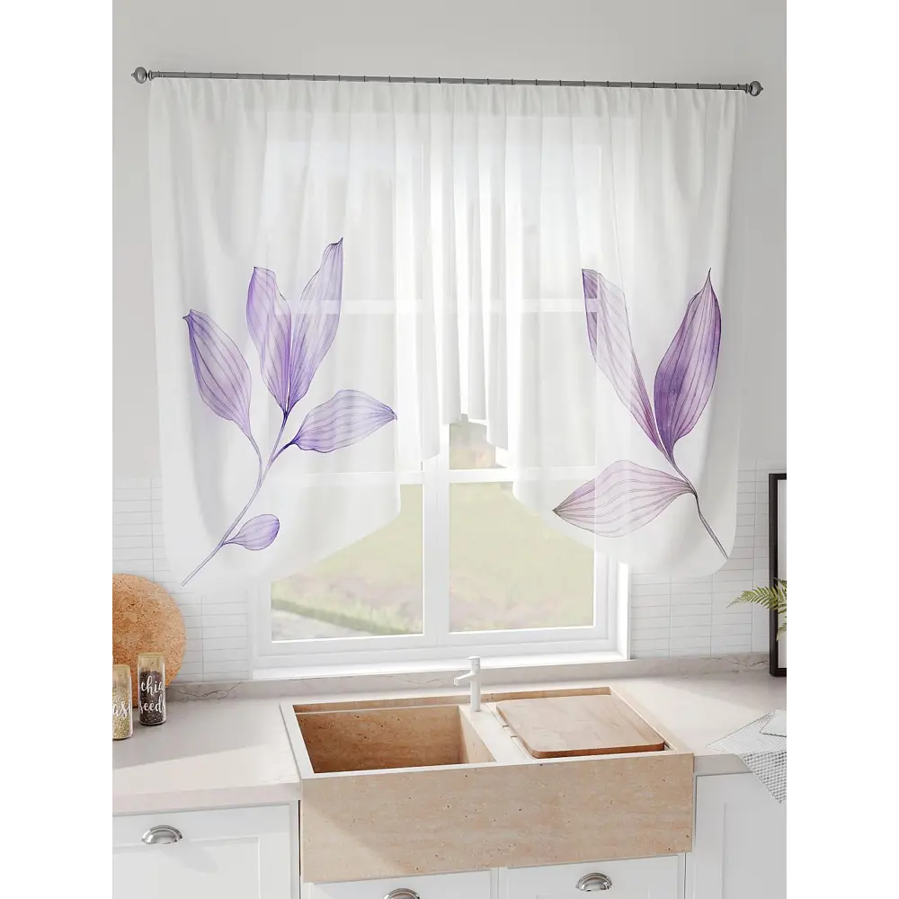 Фото 5 Тюль на шторной ленте Comfy Way Мартикас 300x130 см цвет белый Фото 5 Тюль на шторной ленте Comfy Way Мартикас 300x130 см цвет белый