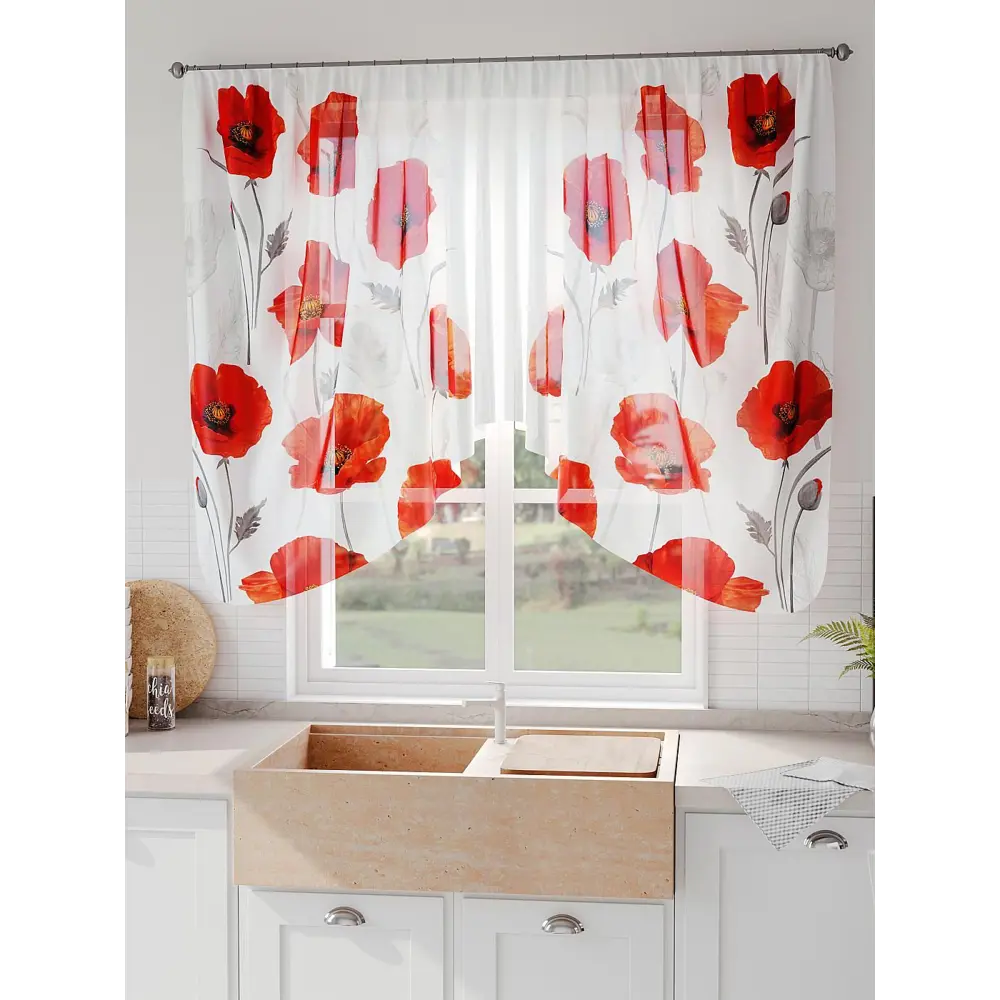 Фото 6 Тюль на шторной ленте Comfy Way Манкрес 300x130 см цвет белый Фото 6 Тюль на шторной ленте Comfy Way Манкрес 300x130 см цвет белый