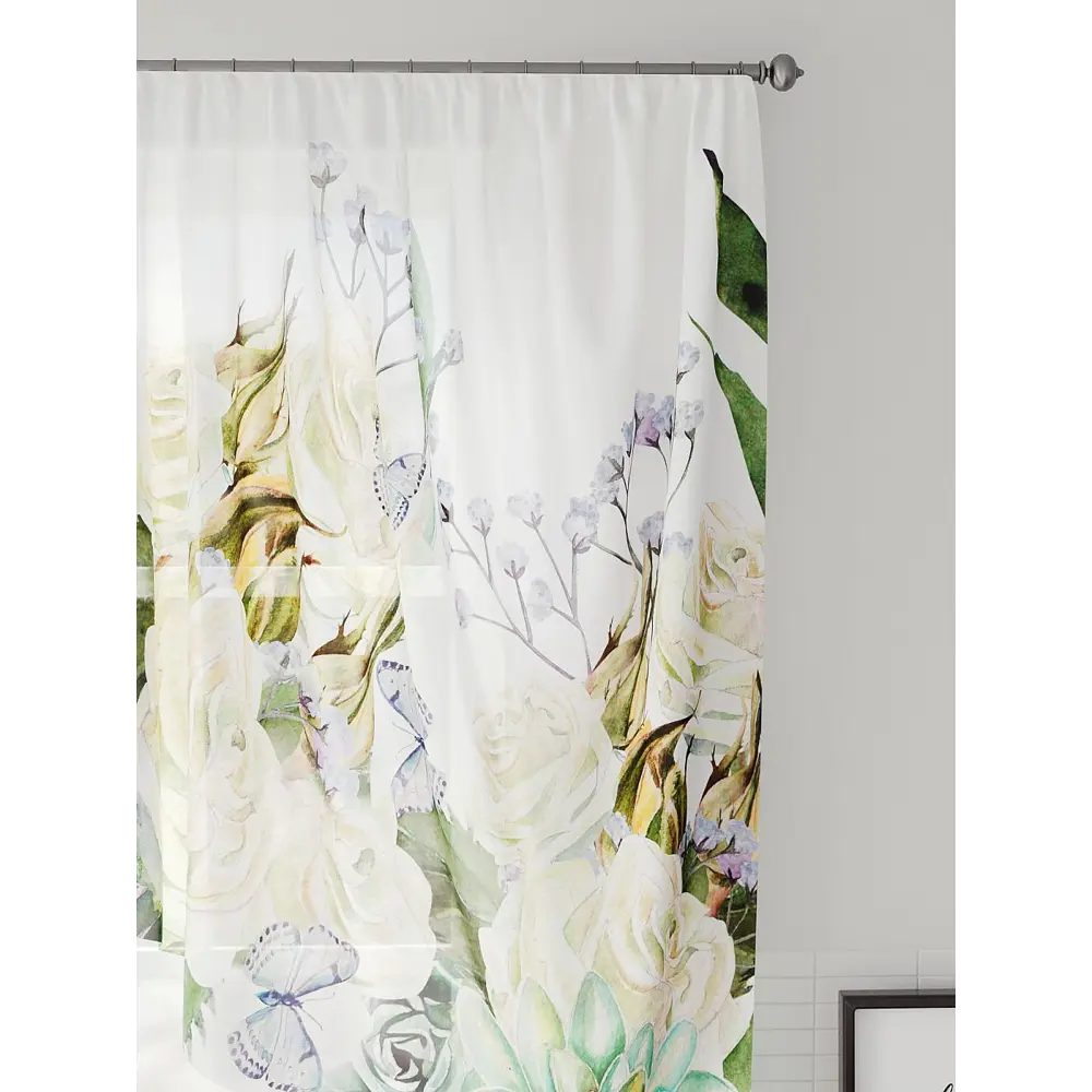 Фото 3 Тюль на шторной ленте Comfy Way Лоргвирис 300x130 см цвет белый Фото 3 Тюль на шторной ленте Comfy Way Лоргвирис 300x130 см цвет белый