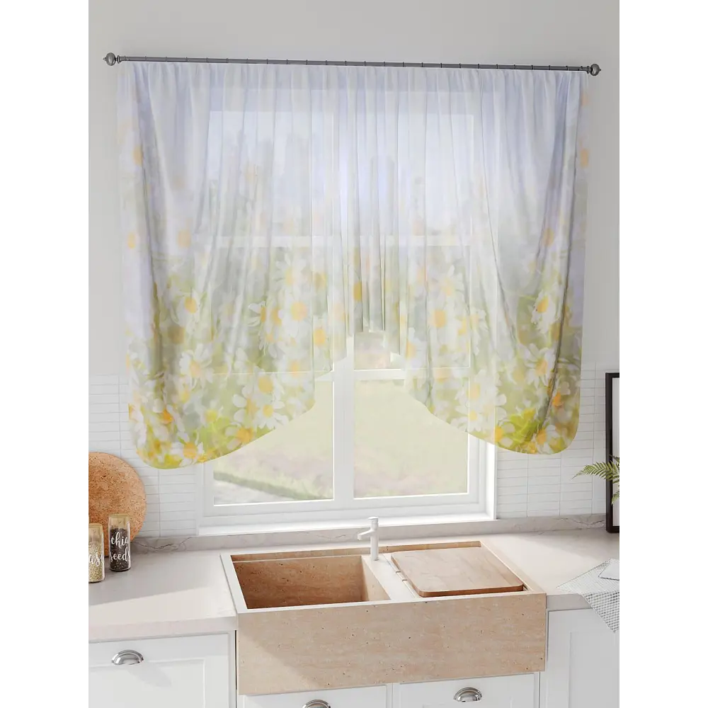 Фото 4 Тюль на шторной ленте Comfy Way Ранмикар 300x130 см цвет белый Фото 4 Тюль на шторной ленте Comfy Way Ранмикар 300x130 см цвет белый