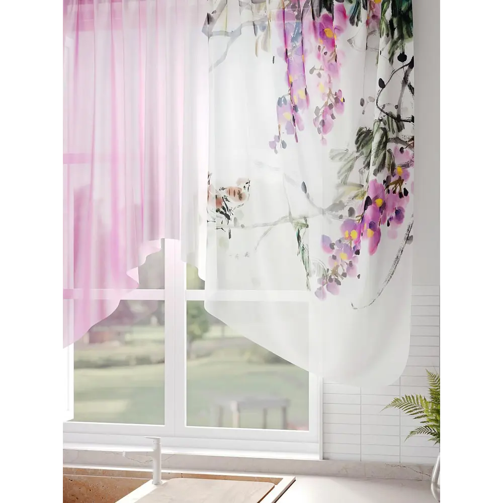 Фото 6 Тюль на шторной ленте Comfy Way Шегритол 300x130 см цвет розовый Фото 6 Тюль на шторной ленте Comfy Way Шегритол 300x130 см цвет розовый