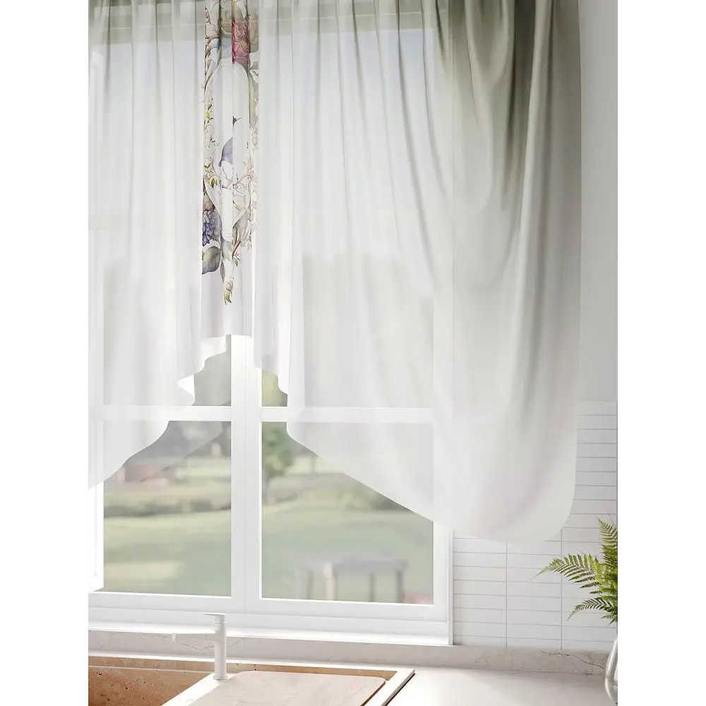 Фото 5 Тюль на шторной ленте Comfy Way Ранкрес 300x130 см цвет белый Фото 5 Тюль на шторной ленте Comfy Way Ранкрес 300x130 см цвет белый