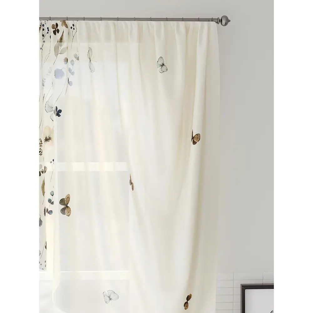Фото 3 Тюль на шторной ленте Comfy Way Фанебирс 300x130 см цвет бежевый Фото 3 Тюль на шторной ленте Comfy Way Фанебирс 300x130 см цвет бежевый
