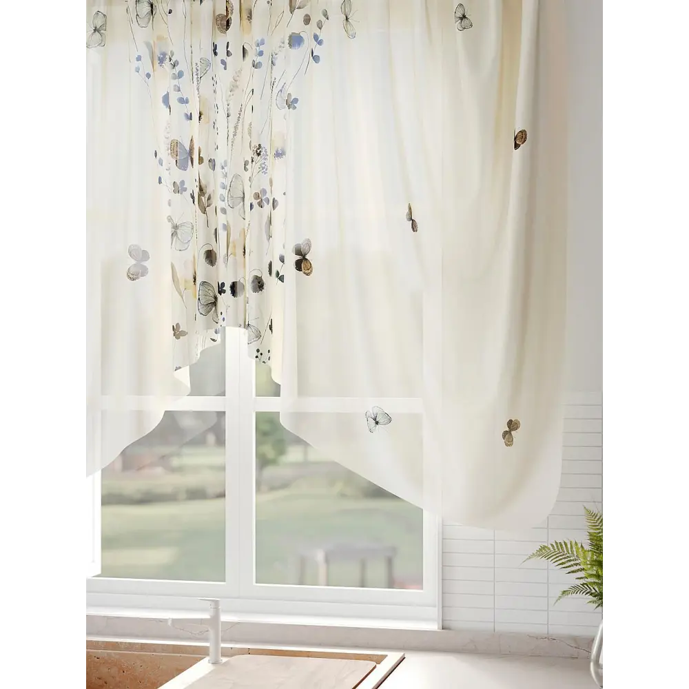 Фото 7 Тюль на шторной ленте Comfy Way Фанебирс 300x130 см цвет бежевый Фото 7 Тюль на шторной ленте Comfy Way Фанебирс 300x130 см цвет бежевый