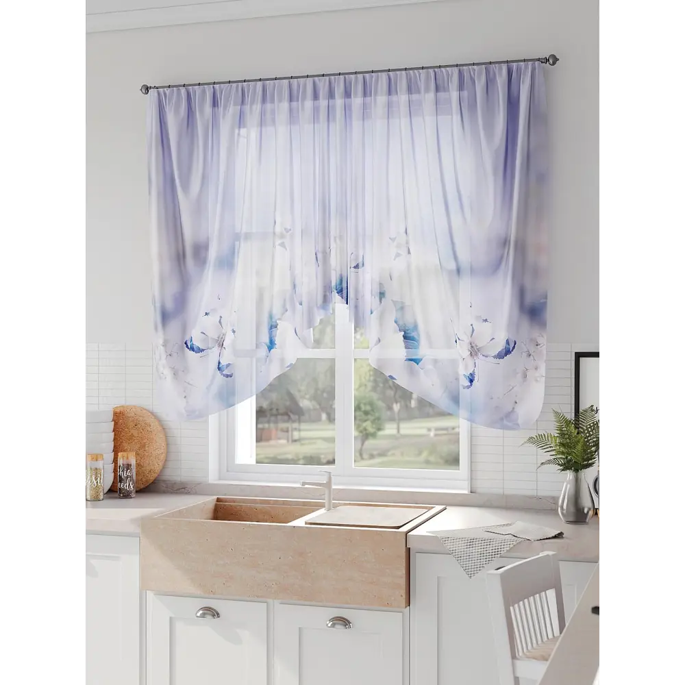 Фото 2 Тюль на шторной ленте Comfy Way Рифартис 300x130 см цвет фиолетовый Фото 2 Тюль на шторной ленте Comfy Way Рифартис 300x130 см цвет фиолетовый