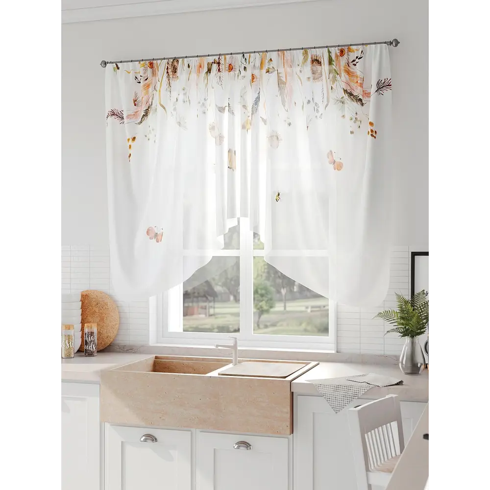 Фото 2 Тюль на шторной ленте Comfy Way Римаринс 300x130 см цвет белый Фото 2 Тюль на шторной ленте Comfy Way Римаринс 300x130 см цвет белый