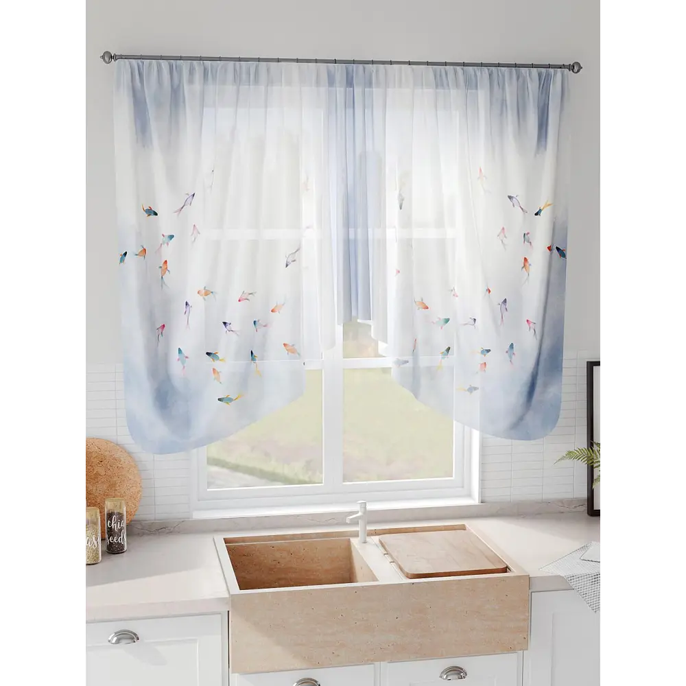 Фото 4 Тюль на шторной ленте Comfy Way Тирентис 300x130 см цвет белый Фото 4 Тюль на шторной ленте Comfy Way Тирентис 300x130 см цвет белый